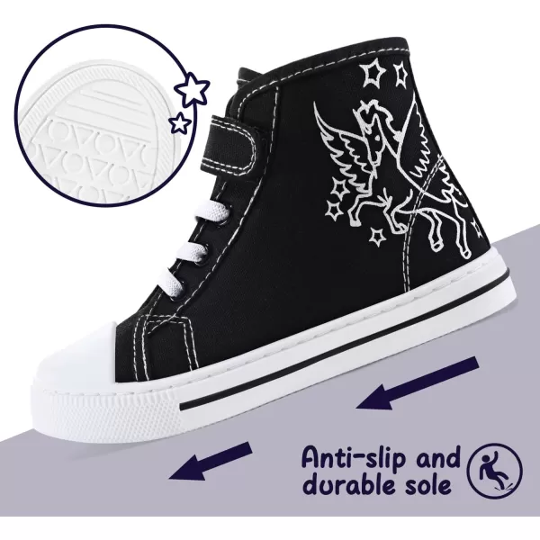 K KomForme Toddler Boys and Girls Sneakers Canvas High Top Sneakers Kids Walking Shoes
