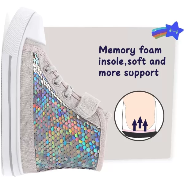 K KomForme Toddler Boys and Girls Sneakers Canvas High Top Sneakers Kids Walking Shoes