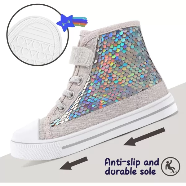 K KomForme Toddler Boys and Girls Sneakers Canvas High Top Sneakers Kids Walking Shoes