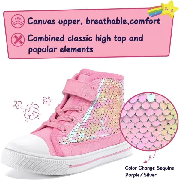 K KomForme Toddler Boys and Girls Sneakers Canvas High Top Sneakers Kids Walking Shoes