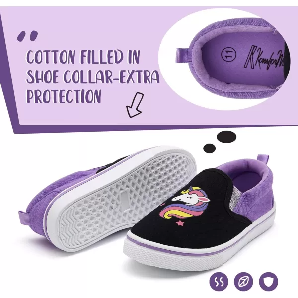 K KomForme Toddler Girls &amp; Boys Slip On Canvas Sneakers Moccasins Kids Tennis Shoes