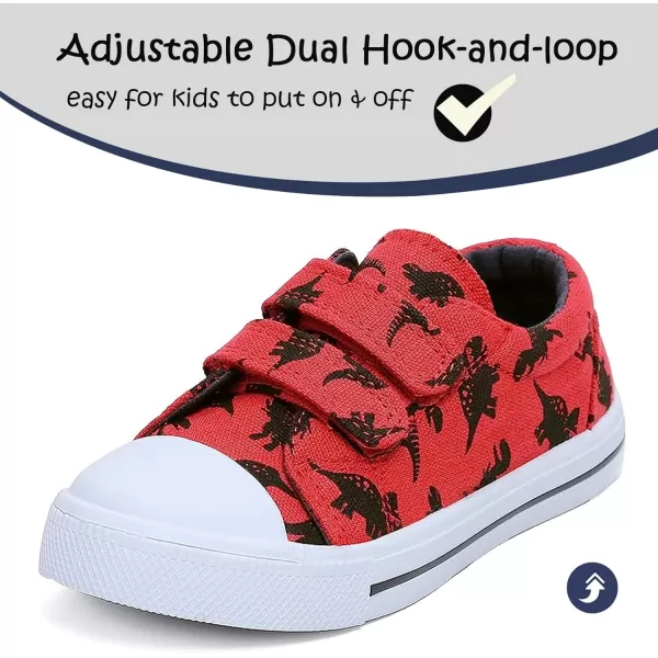 K KomForme Toddler Sneakers for Boys and Girls Cartoon Dual Hook and Loops Sneakers Baby Canvas Shoes