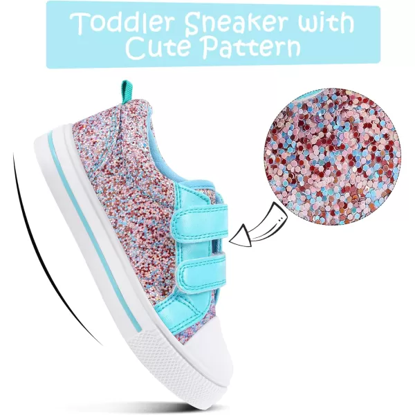 K KomForme Toddler Sneakers for Boys and Girls Cartoon Dual Hook and Loops Sneakers Baby Canvas Shoes