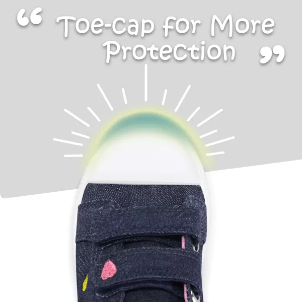 K KomForme Toddler Sneakers for Boys and Girls Cartoon Dual Hook and Loops Sneakers Baby Canvas Shoes