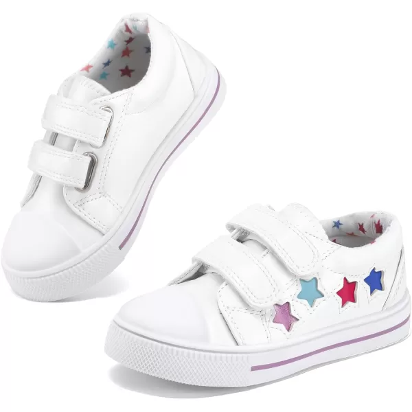 K KomForme Toddler Sneakers for Boys and Girls Cartoon Dual Hook and Loops Sneakers Baby Canvas Shoes
