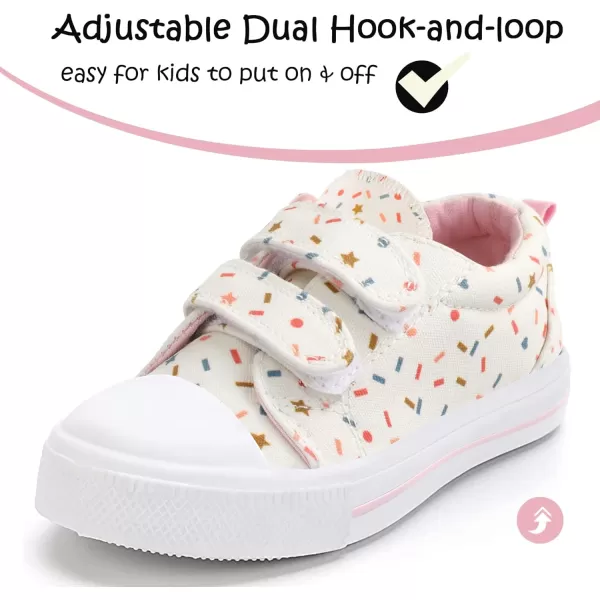 K KomForme Toddler Sneakers for Boys and Girls Cartoon Dual Hook and Loops Sneakers Baby Canvas Shoes