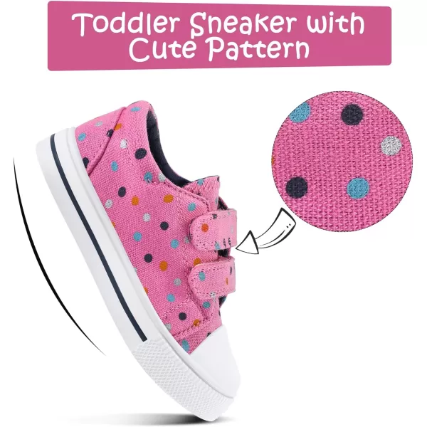 K KomForme Toddler Sneakers for Boys and Girls Cartoon Dual Hook and Loops Sneakers Baby Canvas Shoes