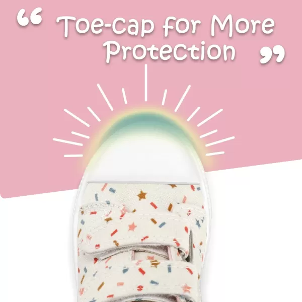 K KomForme Toddler Sneakers for Boys and Girls Cartoon Dual Hook and Loops Sneakers Baby Canvas Shoes