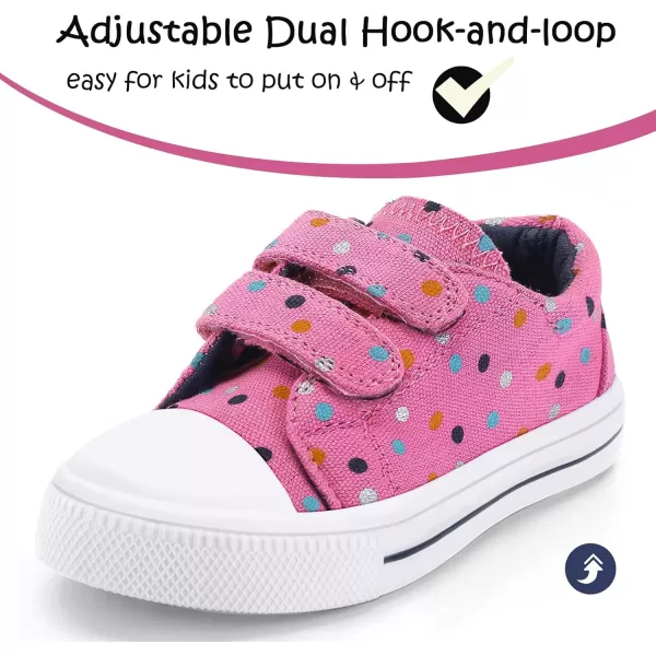 K KomForme Toddler Sneakers for Boys and Girls Cartoon Dual Hook and Loops Sneakers Baby Canvas Shoes
