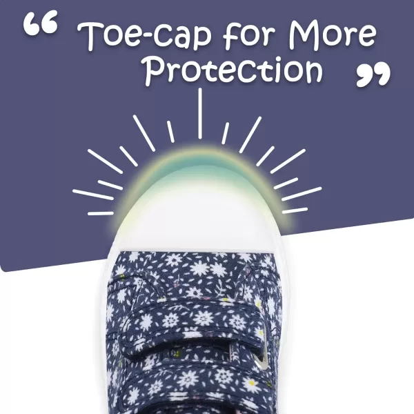 K KomForme Toddler Sneakers for Boys and Girls Cartoon Dual Hook and Loops Sneakers Baby Canvas Shoes