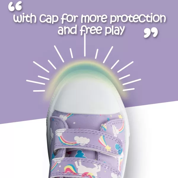 K KomForme Toddler Sneakers for Boys and Girls Cartoon Dual Hook and Loops Sneakers Baby Canvas Shoes