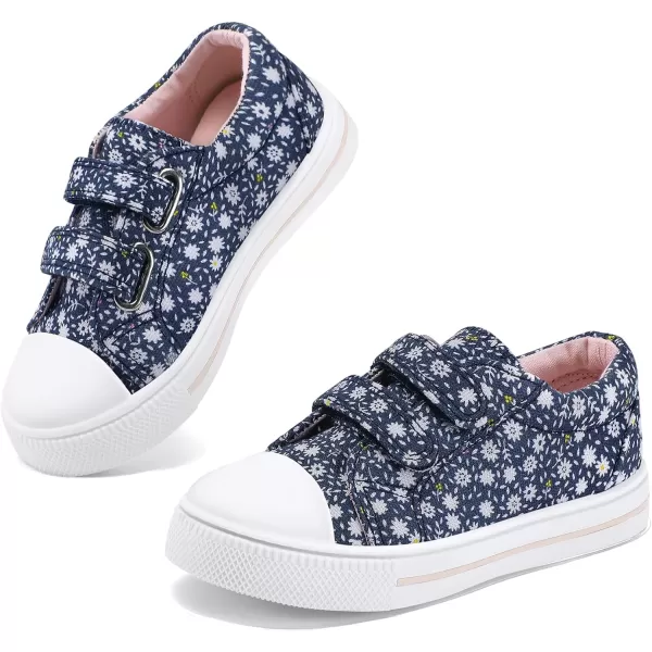 K KomForme Toddler Sneakers for Boys and Girls Cartoon Dual Hook and Loops Sneakers Baby Canvas Shoes
