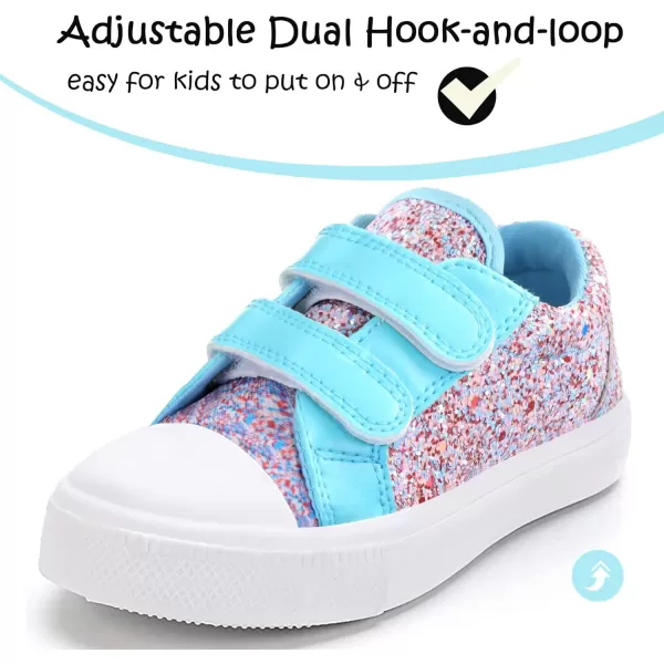 K KomForme Toddler Sneakers for Boys and Girls Cartoon Dual Hook and Loops Sneakers Baby Canvas Shoes
