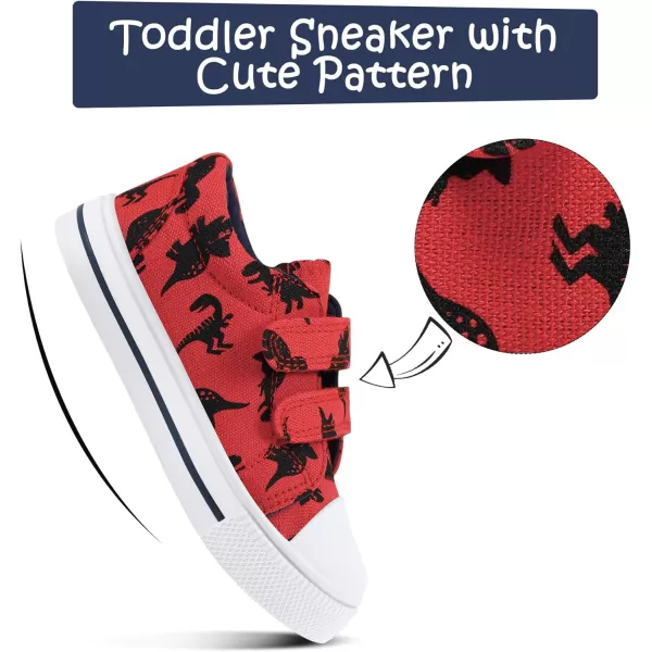 K KomForme Toddler Sneakers for Boys and Girls Cartoon Dual Hook and Loops Sneakers Baby Canvas Shoes