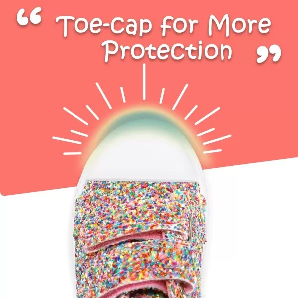 K KomForme Toddler Sneakers for Boys and Girls Cartoon Dual Hook and Loops Sneakers Baby Canvas Shoes