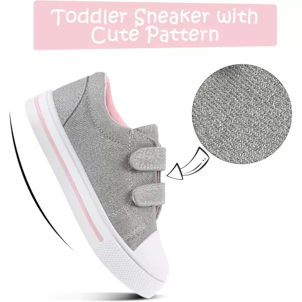 K KomForme Toddler Sneakers for Boys and Girls Cartoon Dual Hook and Loops Sneakers Baby Canvas Shoes