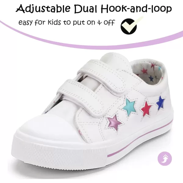 K KomForme Toddler Sneakers for Boys and Girls Cartoon Dual Hook and Loops Sneakers Baby Canvas Shoes
