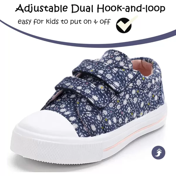 K KomForme Toddler Sneakers for Boys and Girls Cartoon Dual Hook and Loops Sneakers Baby Canvas Shoes