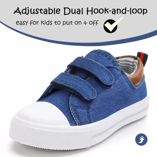K KomForme Toddler Sneakers for Boys and Girls Cartoon Dual Hook and Loops Sneakers Baby Canvas Shoes
