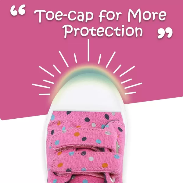 K KomForme Toddler Sneakers for Boys and Girls Cartoon Dual Hook and Loops Sneakers Baby Canvas Shoes