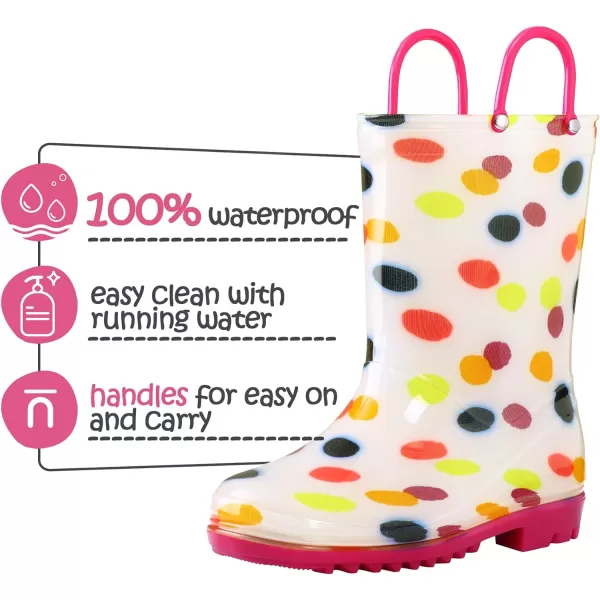 Kids Boys Girls Rain Boots with Easy-on Handles Rainboots 