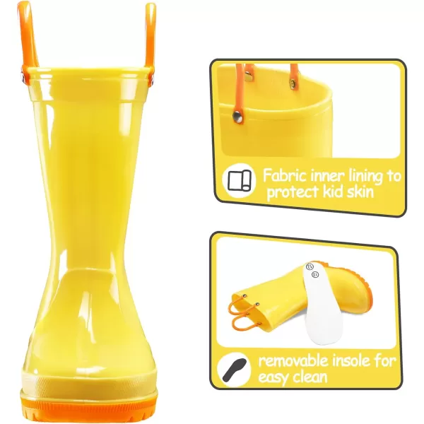 Kids Boys Girls Rain Boots with Easy-on Handles Rainboots 
