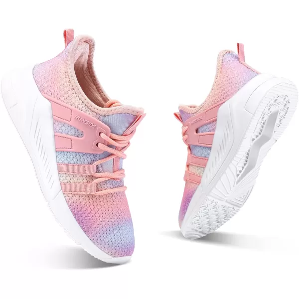RUNSIDE Girls Lightweight Sneakers Kids Tennis Sports Shoes Lace-up for Running/Walking, Toddler/Little Kid/Big Kid