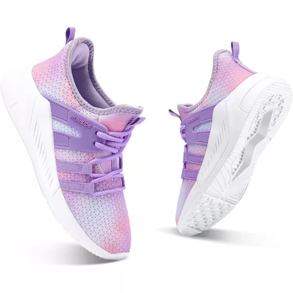 RUNSIDE Girls Lightweight Sneakers Kids Tennis Sports Shoes Lace-up for Running/Walking, Toddler/Little Kid/Big Kid