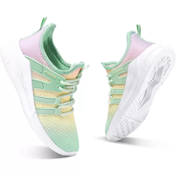 RUNSIDE Girls Lightweight Sneakers Kids Tennis Sports Shoes Lace-up for Running/Walking, Toddler/Little Kid/Big Kid