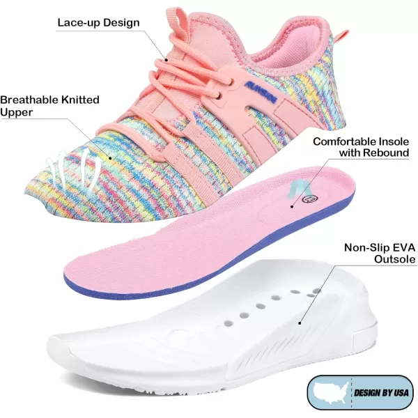 RUNSIDE Girls Lightweight Sneakers Kids Tennis Sports Shoes Lace-up for Running/Walking, Toddler/Little Kid/Big Kid