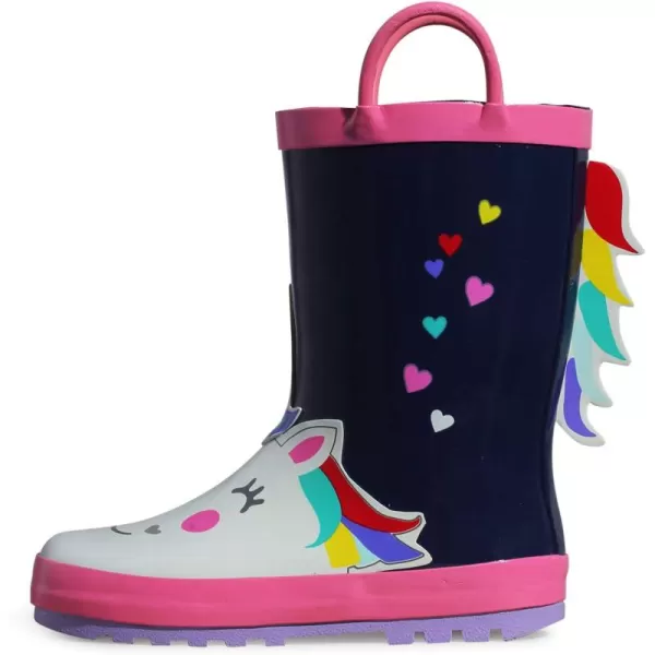 K KomForme Kids Rain Boots Waterproof Printed Rubber boots with Handles
