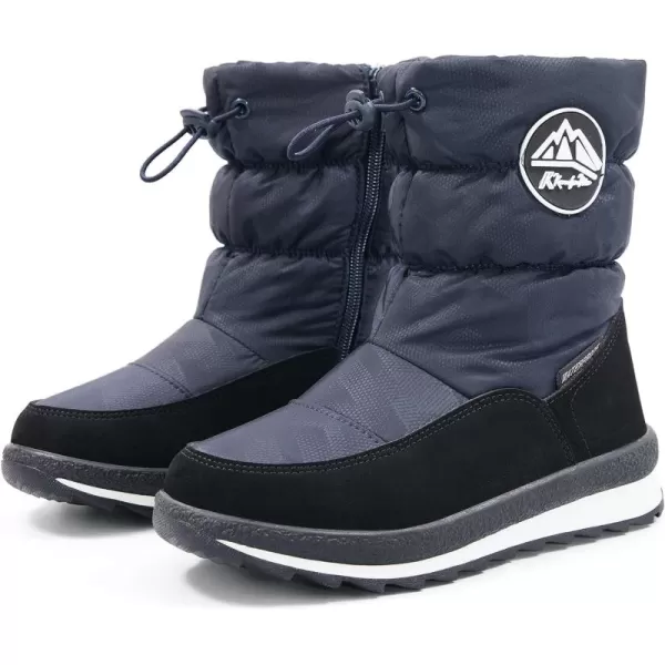 K KomForme Kids Snow Boots for Boys Girls Toddler Winter Outdoor Boots Waterproof with Fur Lined 