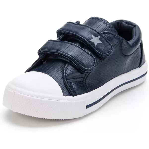 K KomForme Toddler Boys &amp; Girls Shoes Kids Canvas Sneakers with Cartoon Dual Hook and Loops