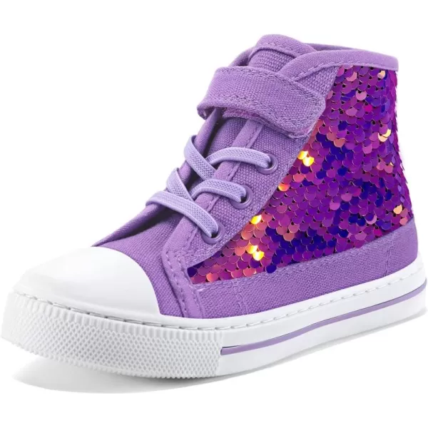K KomForme Toddler Boys and Girls Sneakers Canvas High Top Sneakers Kids Walking Shoes
