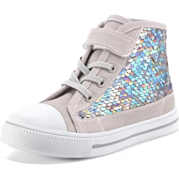 K KomForme Toddler Boys and Girls Sneakers Canvas High Top Sneakers Kids Walking Shoes