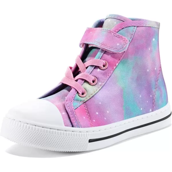 K KomForme Toddler Boys and Girls Sneakers Canvas High Top Sneakers Kids Walking Shoes