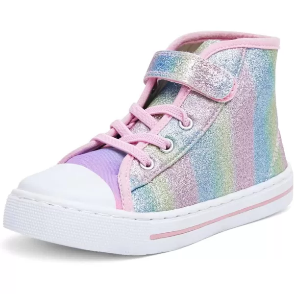K KomForme Toddler Boys and Girls Sneakers Canvas High Top Sneakers Kids Walking Shoes