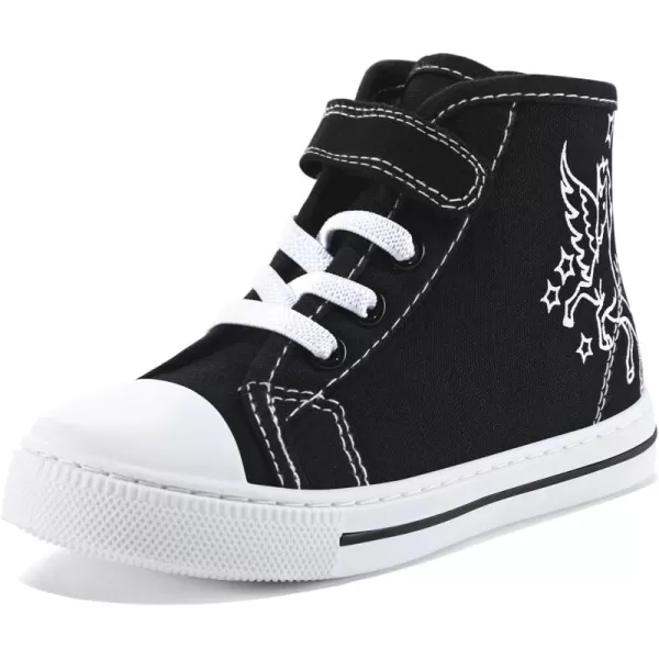 K KomForme Toddler Boys and Girls Sneakers Canvas High Top Sneakers Kids Walking Shoes