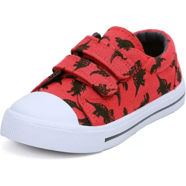 K KomForme Toddler Sneakers for Boys and Girls Cartoon Dual Hook and Loops Sneakers Baby Canvas Shoes