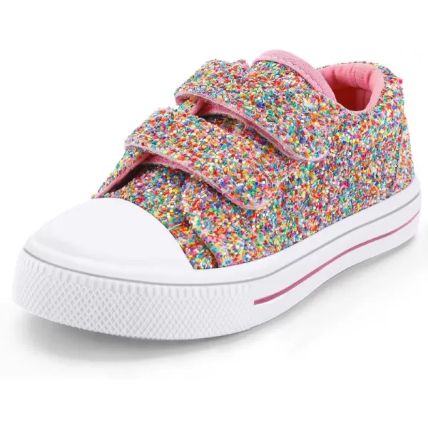 K KomForme Toddler Sneakers for Boys and Girls Cartoon Dual Hook and Loops Sneakers Baby Canvas Shoes