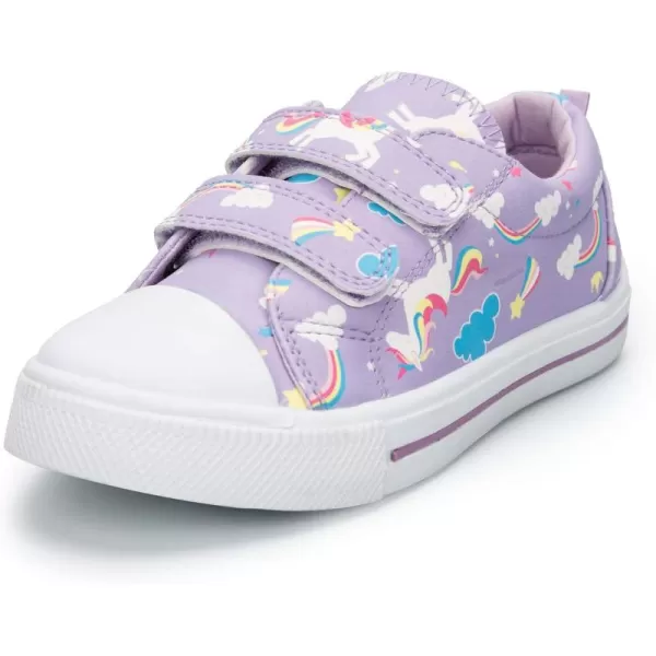 K KomForme Toddler Sneakers for Boys and Girls Cartoon Dual Hook and Loops Sneakers Baby Canvas Shoes