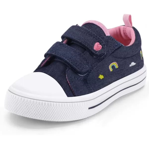 K KomForme Toddler Sneakers for Boys and Girls Cartoon Dual Hook and Loops Sneakers Baby Canvas Shoes