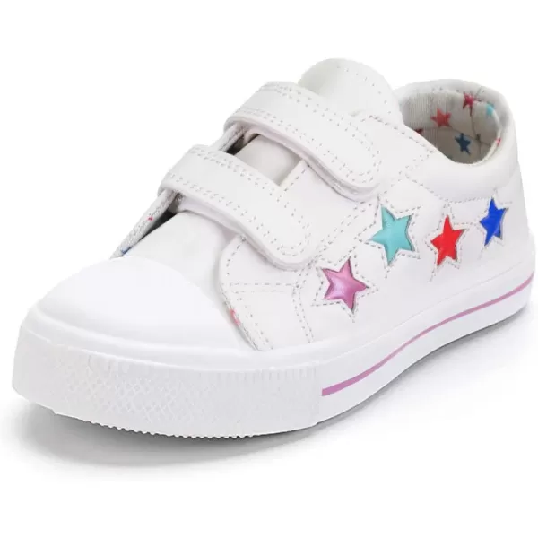 K KomForme Toddler Sneakers for Boys and Girls Cartoon Dual Hook and Loops Sneakers Baby Canvas Shoes