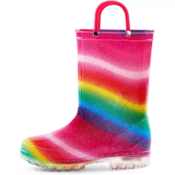 Kids Boys Girls Rain Boots with Easy-on Handles Rainboots 