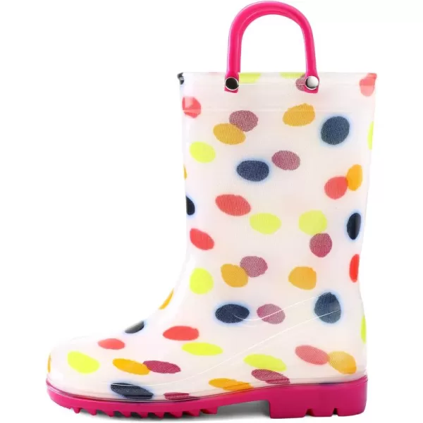 Kids Boys Girls Rain Boots with Easy-on Handles Rainboots 