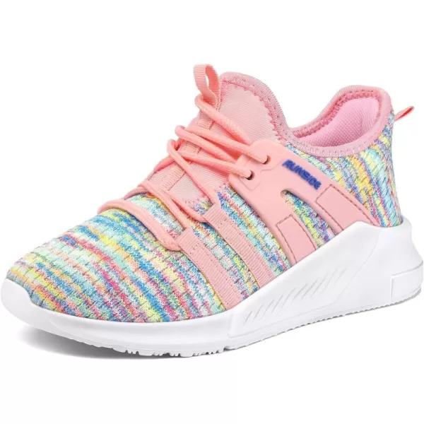 RUNSIDE Girls Lightweight Sneakers Kids Tennis Sports Shoes Lace-up for Running/Walking, Toddler/Little Kid/Big Kid