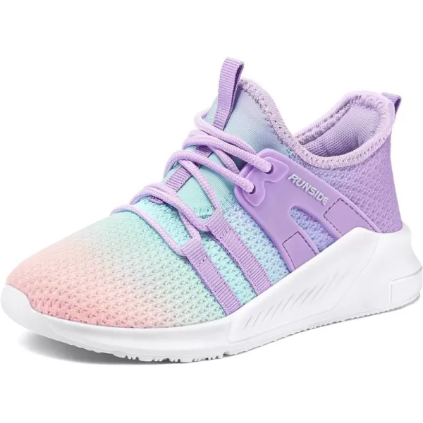 RUNSIDE Girls Lightweight Sneakers Kids Tennis Sports Shoes Lace-up for Running/Walking, Toddler/Little Kid/Big Kid