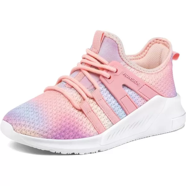 RUNSIDE Girls Lightweight Sneakers Kids Tennis Sports Shoes Lace-up for Running/Walking, Toddler/Little Kid/Big Kid