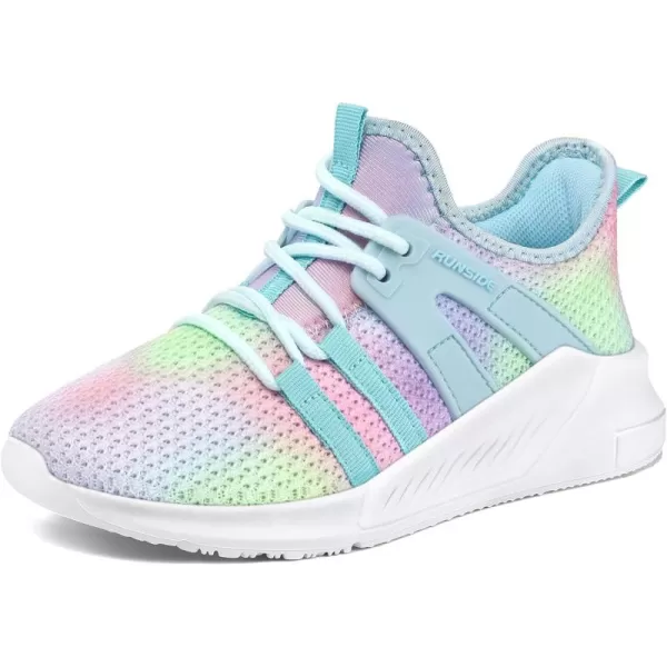 RUNSIDE Girls Lightweight Sneakers Kids Tennis Sports Shoes Lace-up for Running/Walking, Toddler/Little Kid/Big Kid