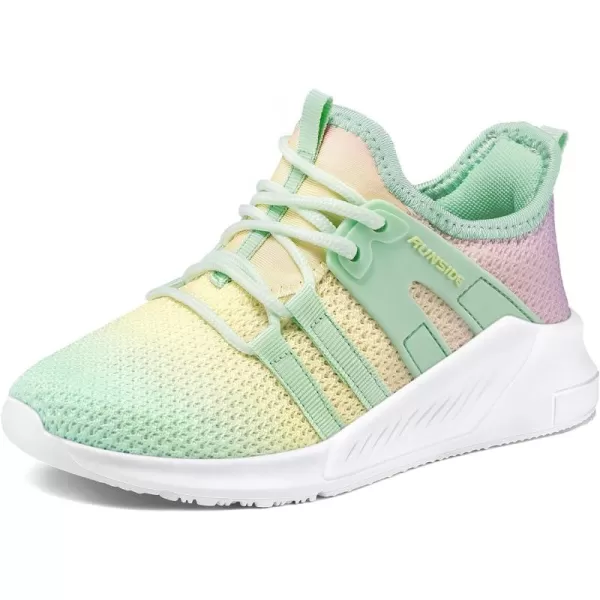 RUNSIDE Girls Lightweight Sneakers Kids Tennis Sports Shoes Lace-up for Running/Walking, Toddler/Little Kid/Big Kid